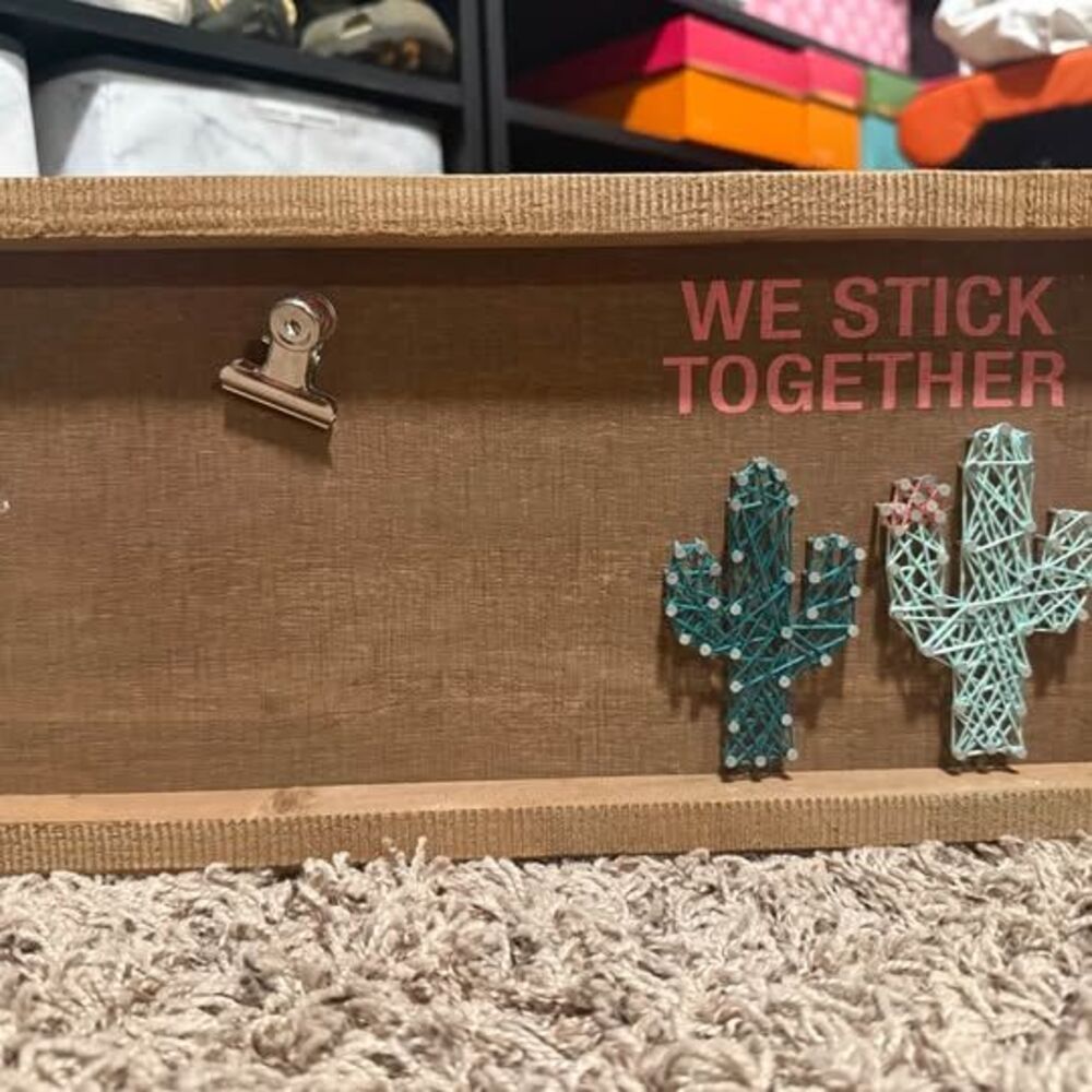 Cactus string art photo frame decor